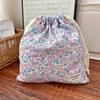 1pcs Forest Style Handmade Floral Cotton Drawstring Bag Vintage Storage Pouch for Underwear Travel Organizer Pouch