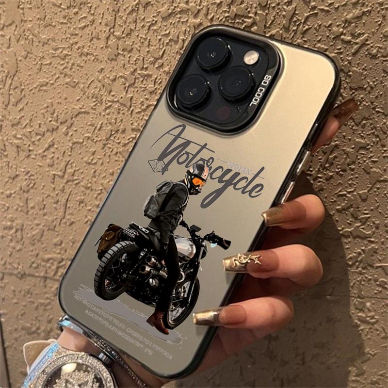Phone Case For iPhone 15 14 16 Pro Max 11 12 13 X XR XS 7 8 16 Plus SE  Trend Cool Biker Motorcycle Shockproof Bumper Cover