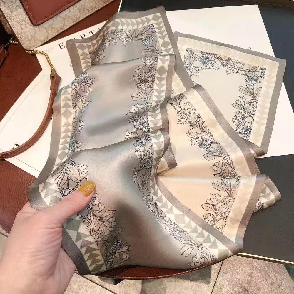 

145*15cm Brand 100% Real Silk Scarf Women Ladies Neck Tie Wrap Neckerchief Shawl Bandana Fashion Kerchief Foulard Female Scarves