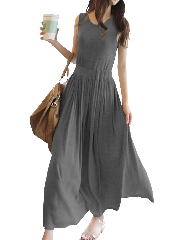 

Summer Very Cool Sleeveless Dress Free Dark [Ressh.N] Women s Dress, Thin, Camisole, Resort/Maternity (JP, Alphabet, Size, Gray)