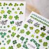 Saint Patrick’s Day Nails Art Stickers Green Shamrock Nails Decals Adhesive Nail Sticker Nails Art Decoration