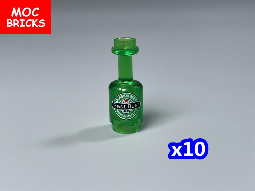 MOC Bricks DIY City Figures Parts Wine Drink Bottle Cup Building Block Mini Printed Bricks 95228 Supermarket Friends Toys