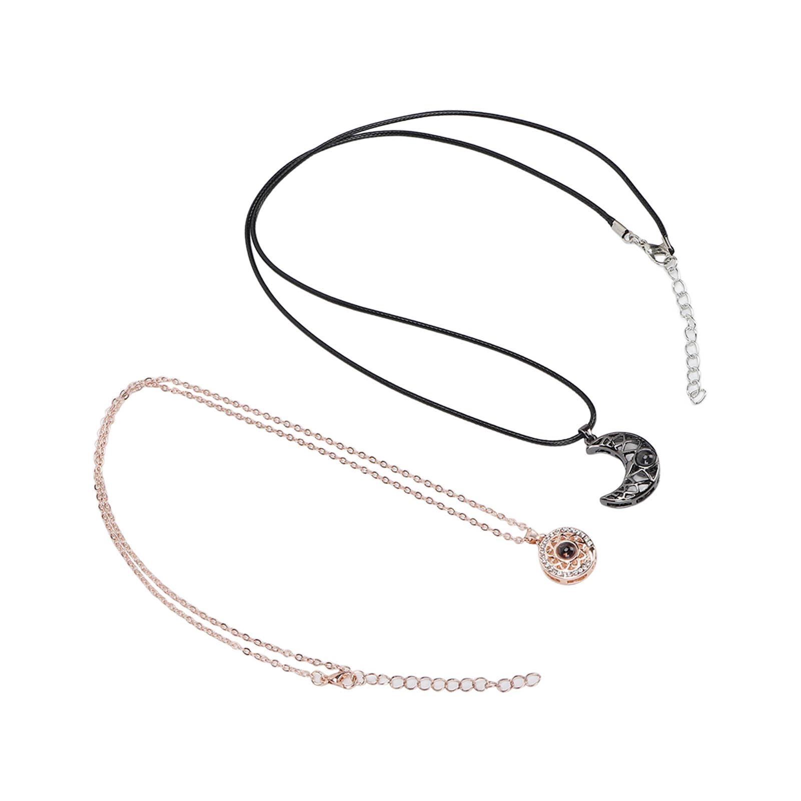 2 шт. Ожерелье для пары Модное ожерелье с подвеской в форме солнца и луны из сплава Магнитное ожерелье Ювелирный аксессуар Подарок2#