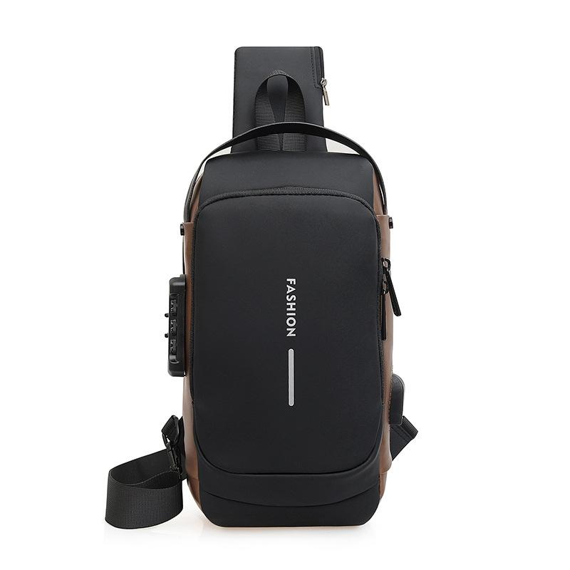 

New Men s Cycling Bag Password Lock Anti-theft Chest Bag Men s Crossbody Bag Chest Bag Outdoor Sports Interface Chest Bag