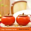 Ruyi Persimmon Ceramic Tea Can: Sealed Canister for Tea, Home Decor & Wedding Souvenir