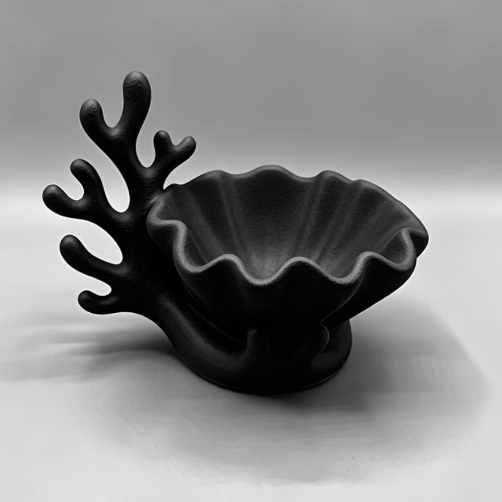 3D Printed Desktop Organizer Coral Shell Shape Ring Holder Key Storage Box Display Stand