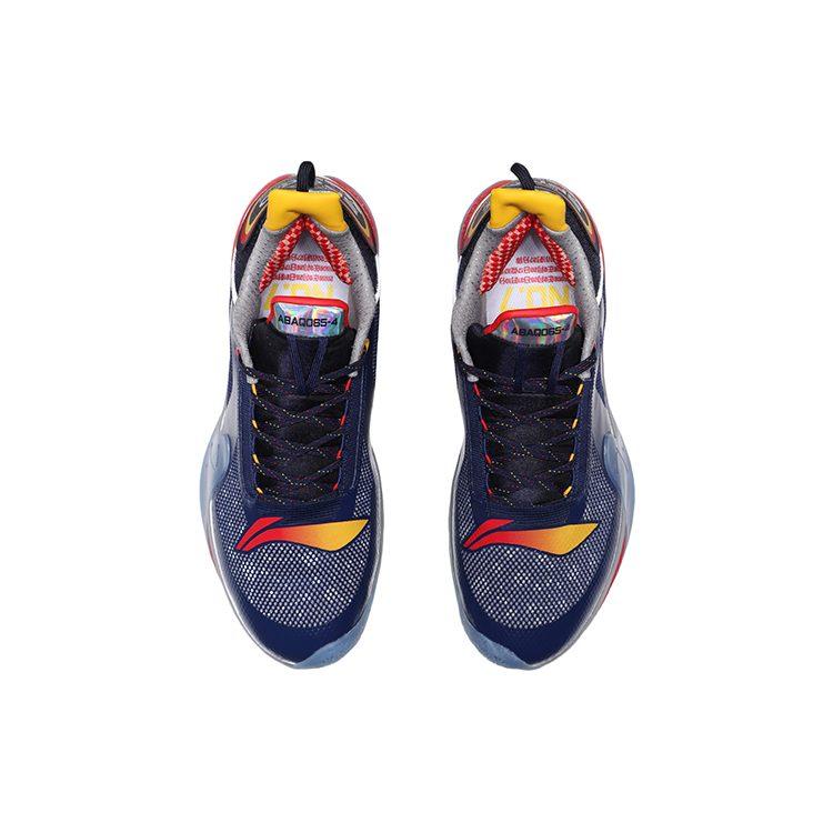 LiNing Blitz 7 Premium Cushioning, Slip Resistant, Abrasion Resistant, Rebound Low Top Basketball Shoes Men's Blue Gray ABAQ065-4