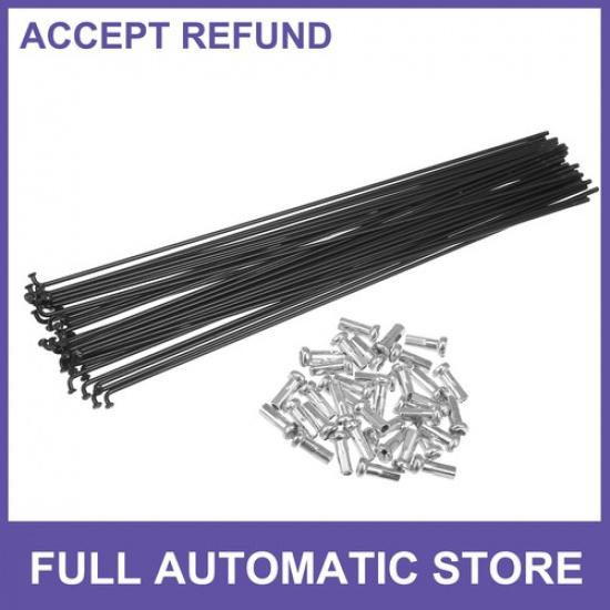 

36pcs Bicycle Spokes 14G Bike Spoke 234mm Length with Nipples Universal Black