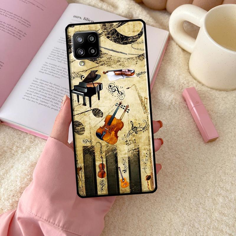 Musical Notes Violin Classical For Samsung Galaxy A56 A54 A34 A14 A06 A16 A26 A36 A12 A32 A52 A13 A33 A53 A15 A35 A55 Case