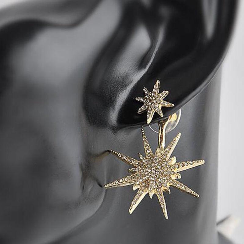 Stylish Korean Style Star Earrings Sparkling Silver Plated Studs For Women