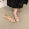 Flat-bottomed French red bow single shoes women's shoes 2025 new spring and autumn ballet with skirt evening shoes