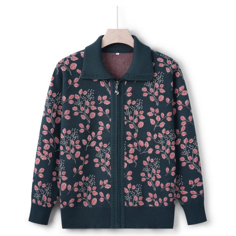 

Пожилая женщина среднего возраста бабушка весенне-осенний свитер кардиган летняя 0 одежда для матери осенне-зимняя куртка повседневный топ на молнии 5XL (recommended 150-82.5kg) зелёный