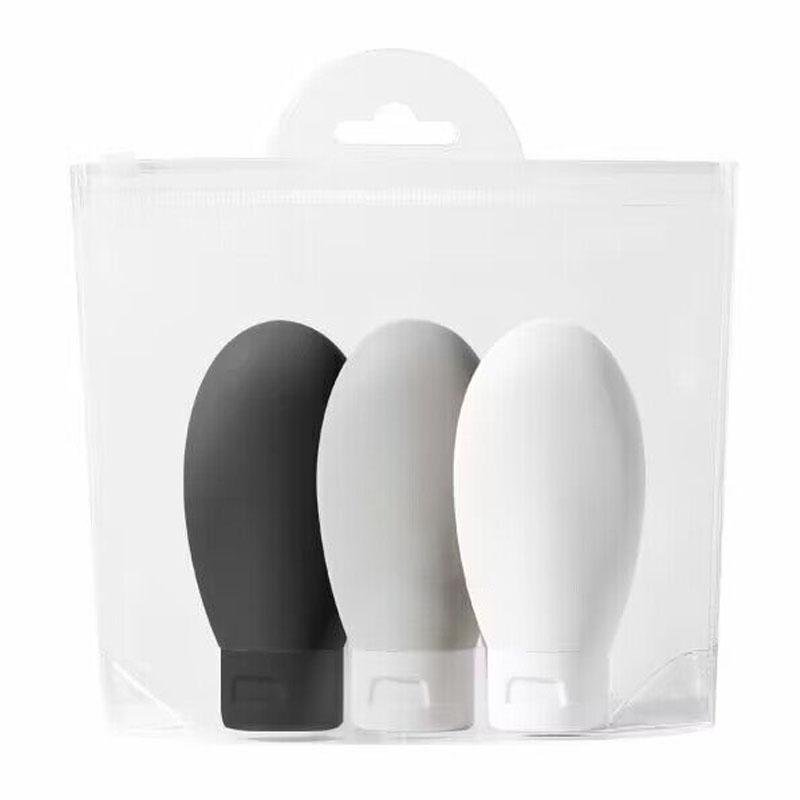 3Pcs Soft Silicone Refillable Bottles Set Lotion Shampoo Squeeze Tube Container Empty Bottle Travel Botttle Beauty Makeup Tools