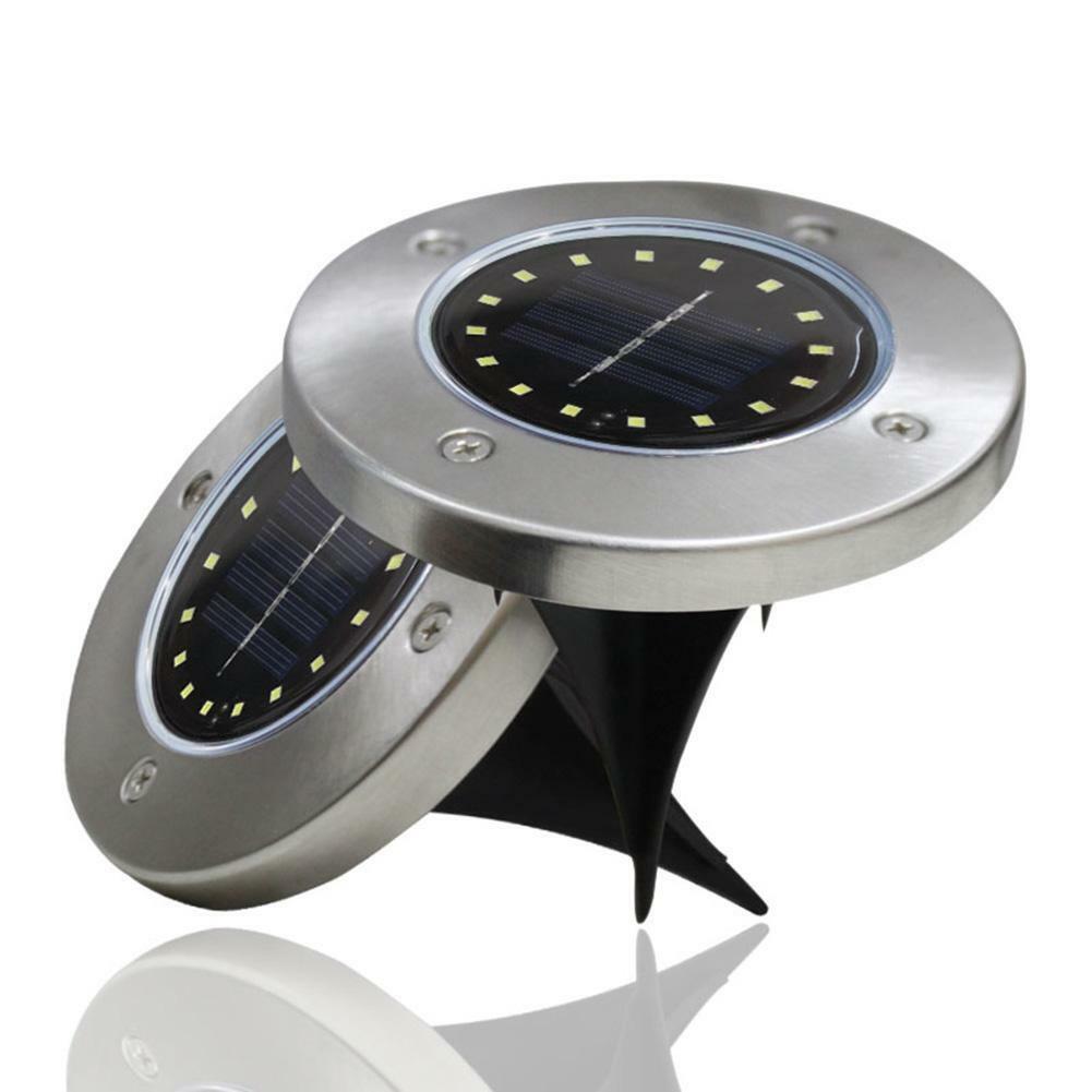 16-LED & 12-LED Stainless Steel Solar In-Ground Lights