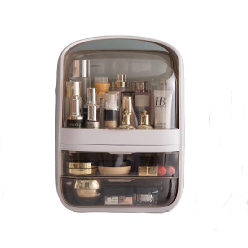 Minimalist Cosmetic Storage Box Large Capacity Dustproof Organizer for Lipsticks Skincare Desktop Vanity Home Use