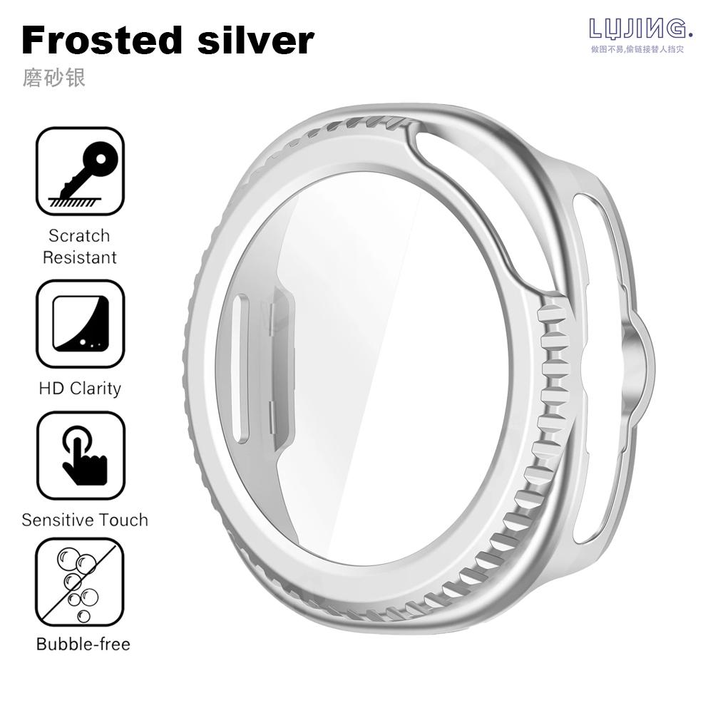 Vidrio+Funda para Samsung Galaxy Watch 8 Classic 46mm 40mm 44mm Protector de Pantalla de Vidrio Templado y Parachoques Protector de PC Duro Accesorios