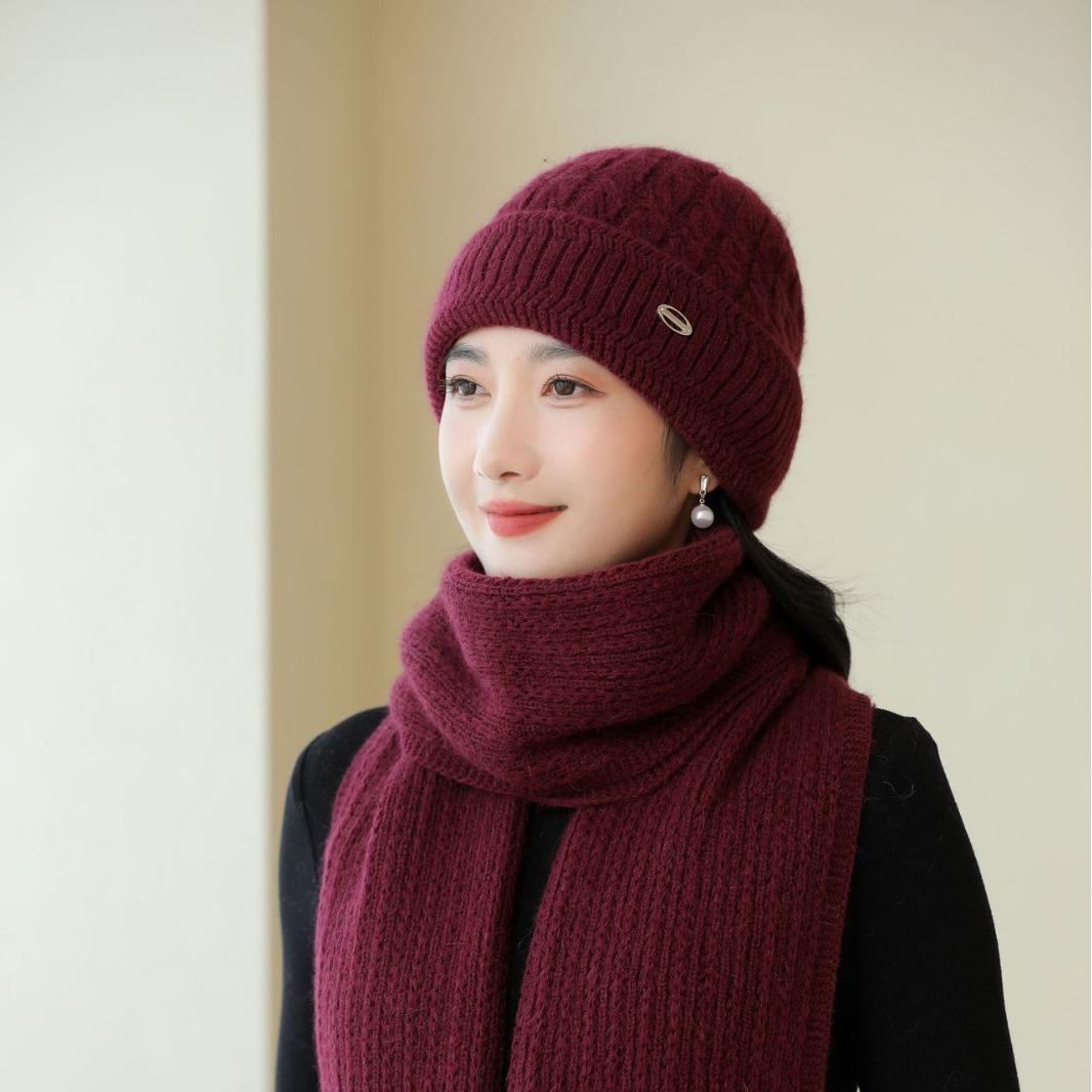 

Зимние шапки для женщин Бабушка Теплая шерстяная шапка Плюс бархат Толстая защита ушей Пожилая женщина Мама Вязаная хлопковая шапка One size