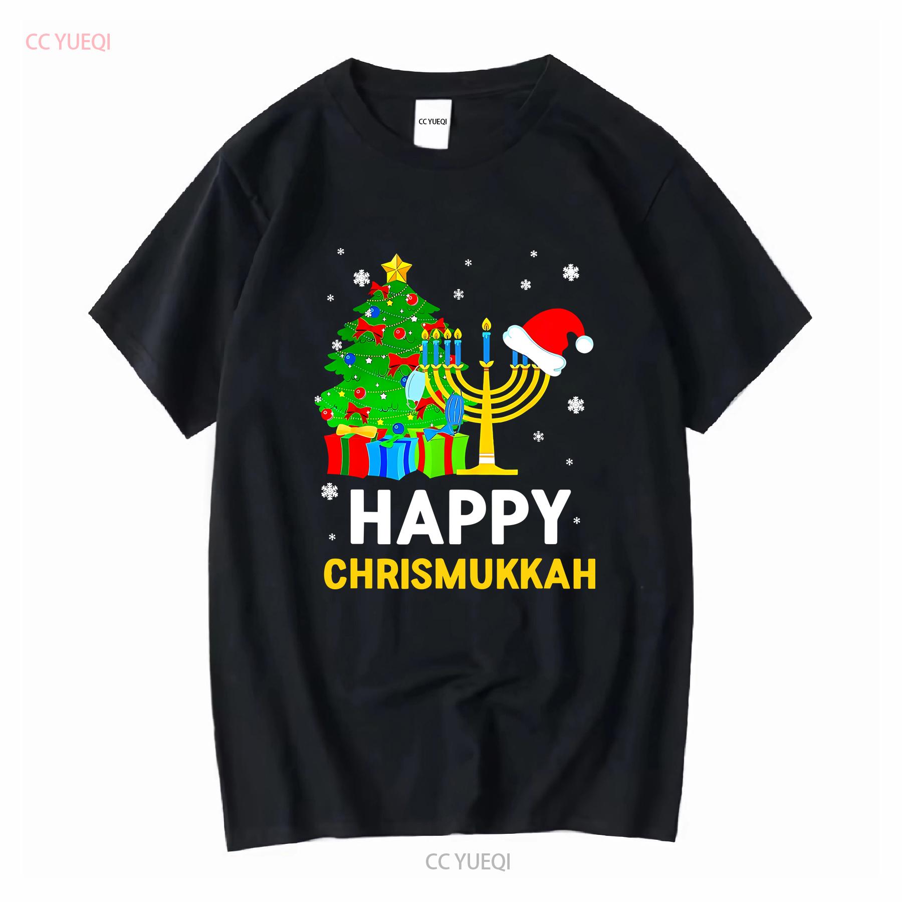 

Happy Chrismukkah Funny Hanukkah And Christmas 2022 Pajama T Shirt vintage Washed Comfortable Slightly Soft fashion homme 4XL
