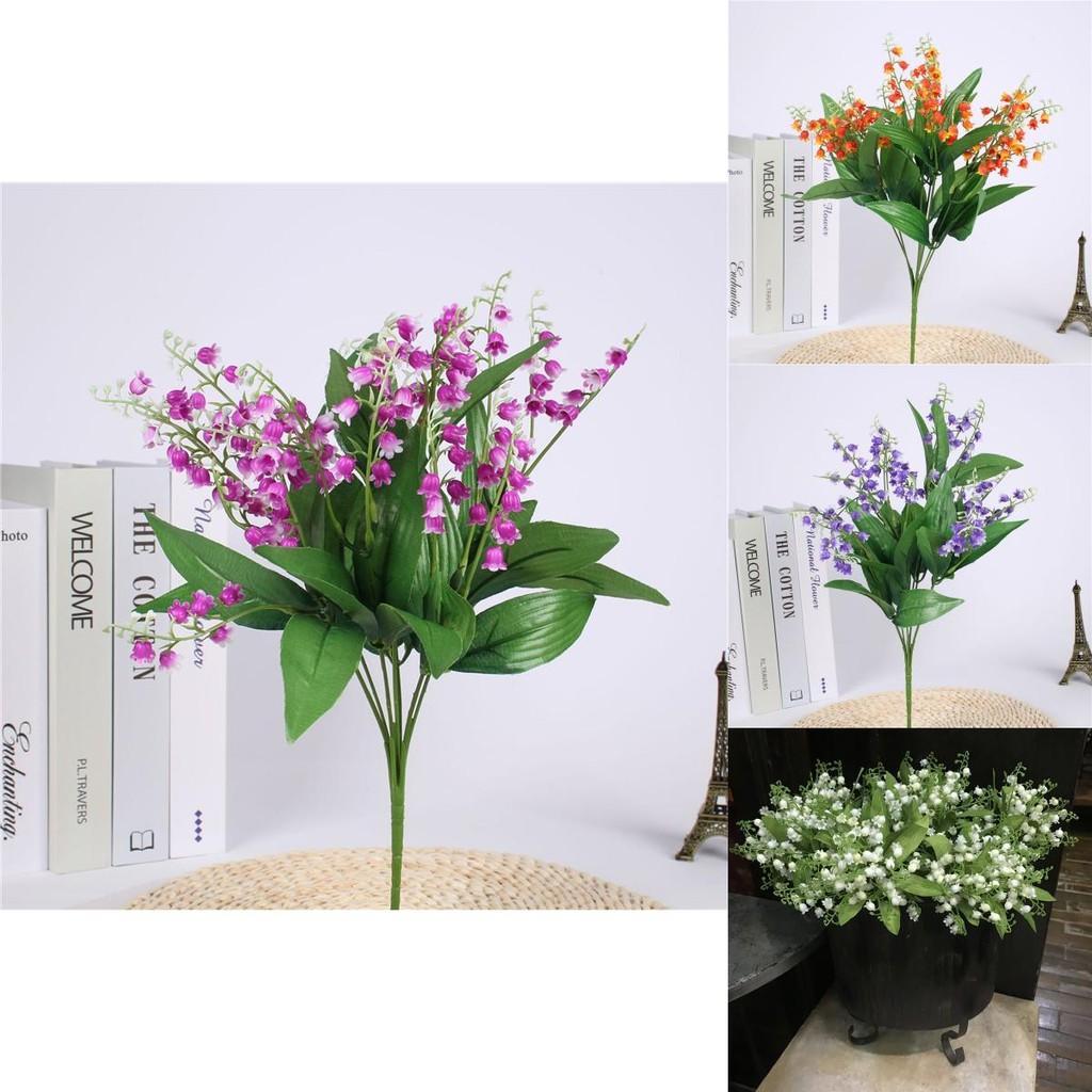 Beautifully Crafted 7 Branch Fake Lily Of The Valley Bouquet For Luxurious Event Decoration