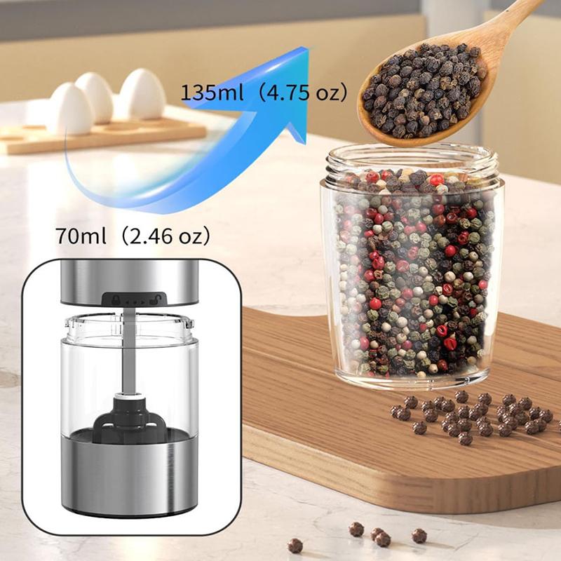 Electric Pepper Grinder Salt And Pepper Grinder Adjustable Coarseness Spice Mill With Led Light Kitchen Tool