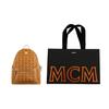 MCM Monogram Classic Double-Sided Studded Coated Canvas Backpack Medium Unisex backpack Brown Cognac MMK6SVE38CO001