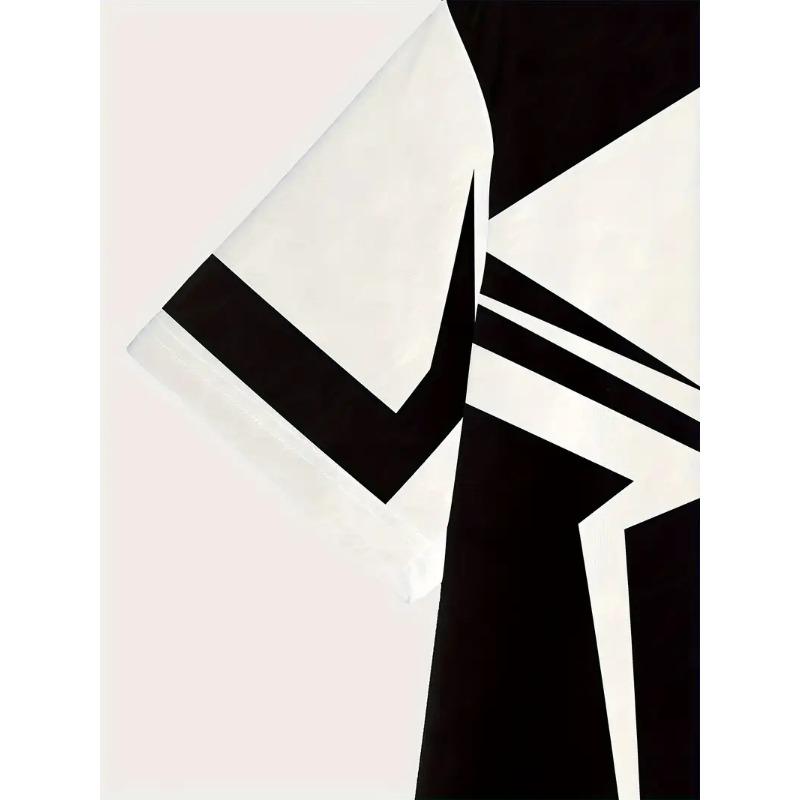 Summer Men Fashion T-shirt Fashion Harajuku 3D Printed Geometric Pattern T-shirt Casual Comfortable Short Sleeved Top