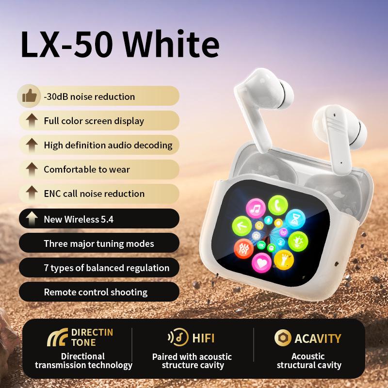 Long-lasting Wireless Bluetooth Noise-Canceling Headphones with Smart Color Screen, Comfortably Wearable for Extended Periods