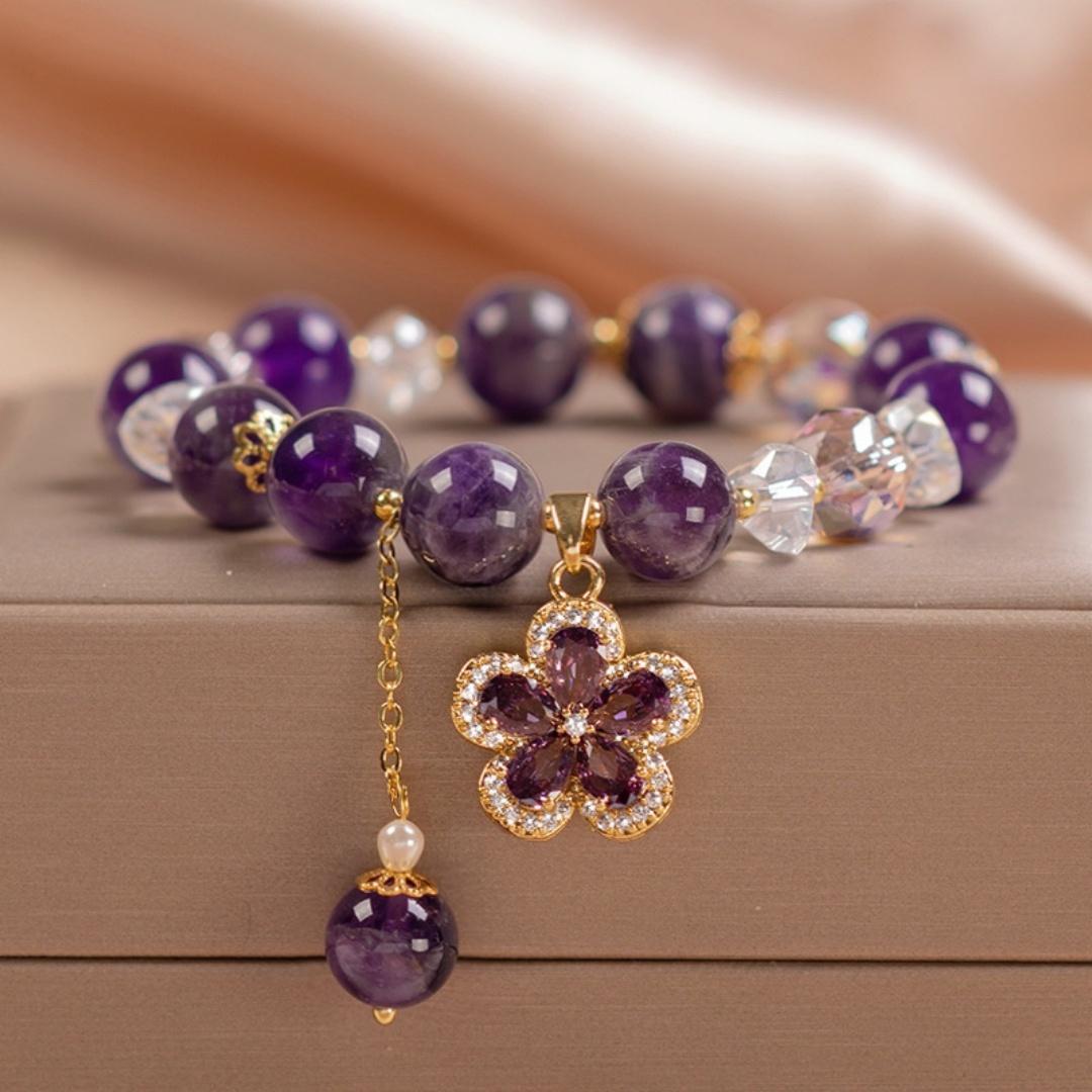 

Star Zircon Pendant Bracelet Vibrant Purple Crystal Bead Bracelets Women Jewelry Accessories Handmade For Valentine S Day Daily