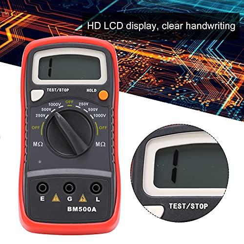 Resistance Tester, Digital Insulation Resistance Meter, LCD Insulation Resistance Meter, Electrical Numerical Tester, BM500A, 1000V, High Precision, 1