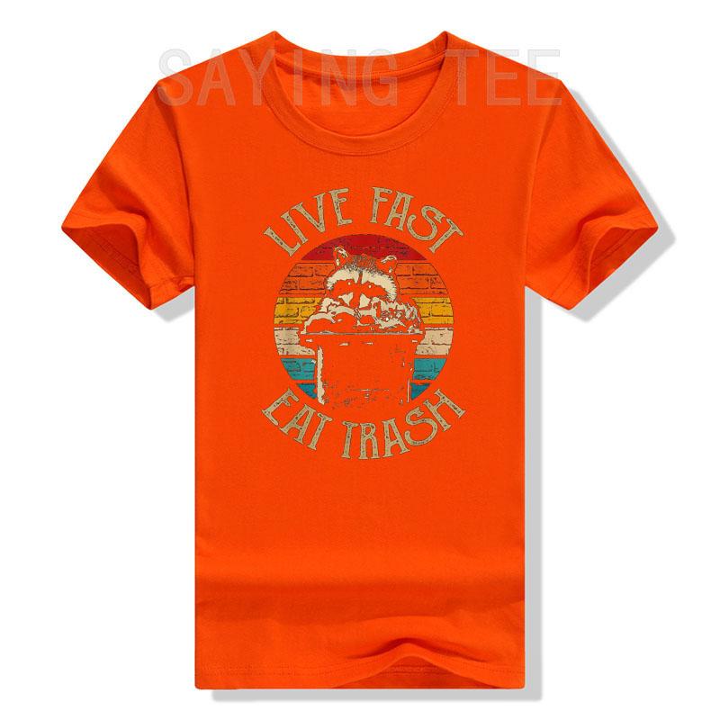 Live Fast Eat Trash Funny Raccoon Camping Vintage Hiking Shirt Live Fast Eat Trash TShirt Design Cute Animal Lover Tee Tops S