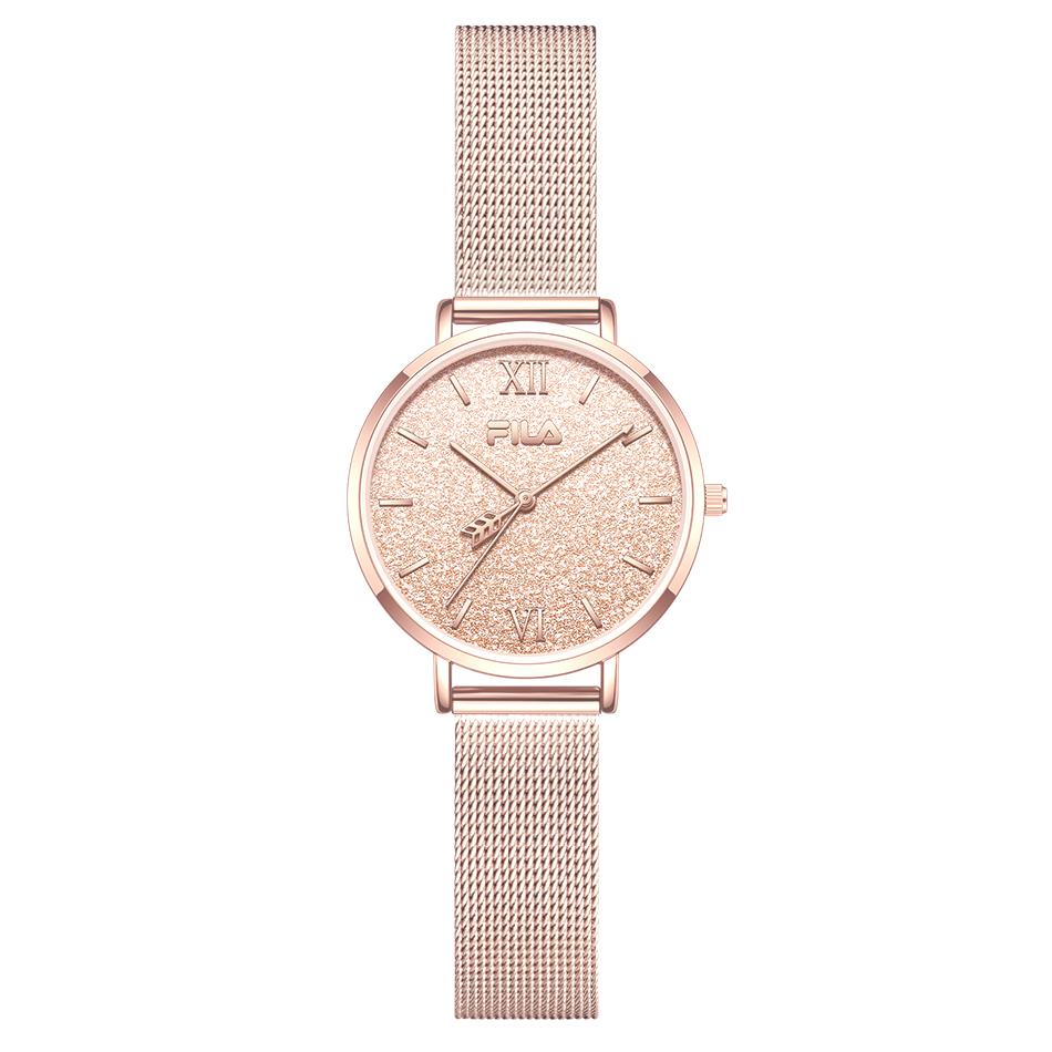 

FILA Cupid Arrow Starry Sky Womens Watch Quartz Movement Stainless Steel Bracelet Rose Gold Dial Women watches 6559 Regular Watch Box