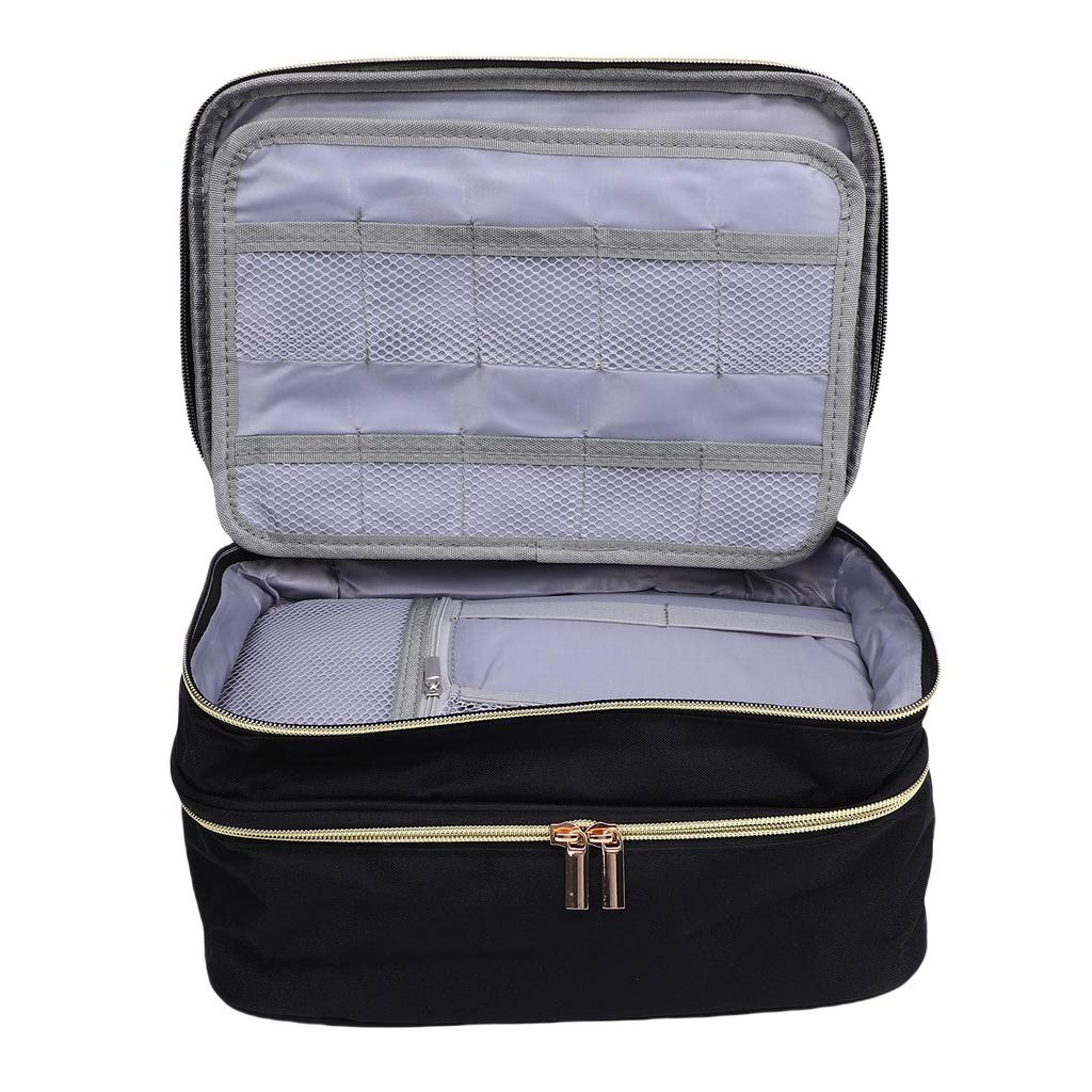 Sewing Supplies Storage Bag 2 Layers Oxford Cloth Sewing Accessories Organizer Bag with 4 Detachable Dividers for