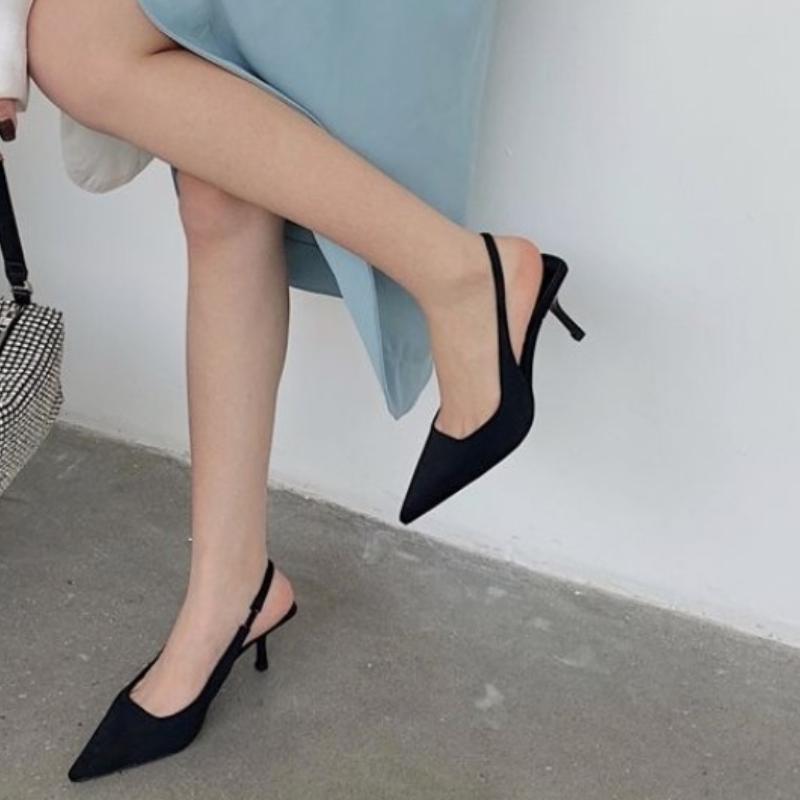 fashion 2024 Fashion Women's Heeled Sandals Shallow Mouth Comfort Shoes for Pointed Stiletto High Women's Shoes