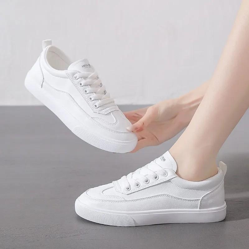 Fashion Casual Women Flat Oes Student Sneakers Skate Oe Lightweight Faionable Round Toe Low Heel Rubber Outsole PU Inner