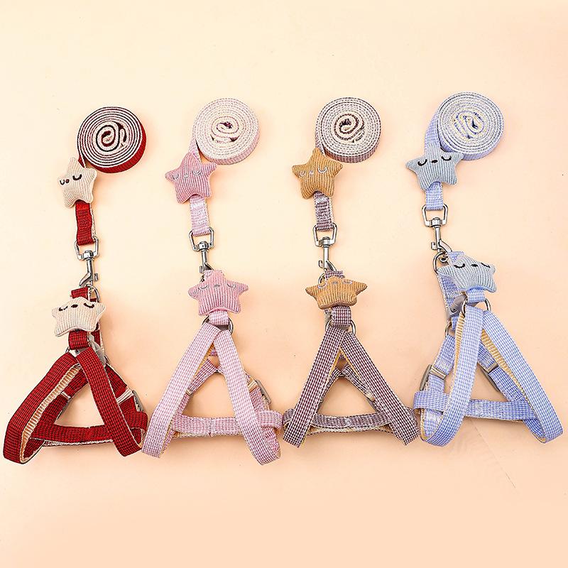 Dog Leash Small Dog Dog Strap Thousand Bird Grid Pet Vest Dog Leash