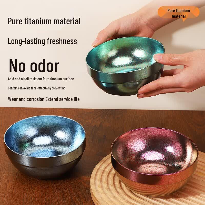 XTK-3008 Pure Titanium Double-Layer Rice Bowl