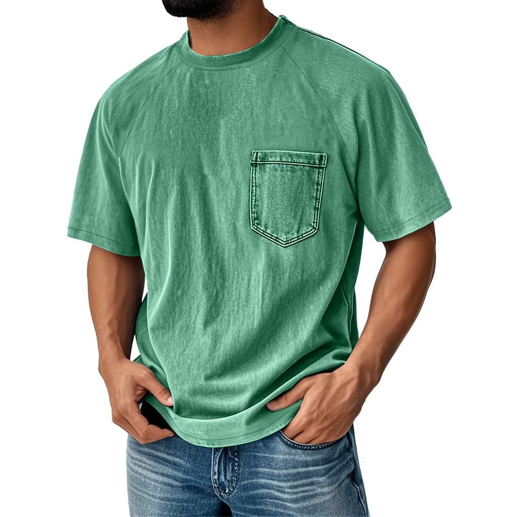 Men'S Fashionable Lapel And Shoulder Length Short Sleeved Casual Top