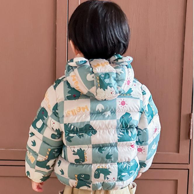 fashion boys' warm cotton-padded clothes korean winter baby boy thickened short cotton-padded hooded jacket children's autumn cute cartoon print coats