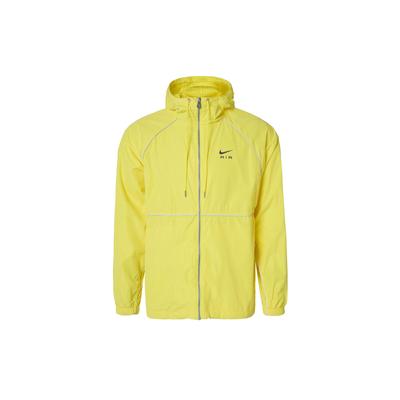 Giacca a vento tessuta con stampa logo, con cappuccio e zip, Giacca da uomo Giallo DQ4214-765