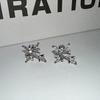 Shiny Rhinestone Zircon Cross Earrings For Women Korean Fashion Stainless Steel Earring Daily Birthday Party Y2K Jewelry Gifts
