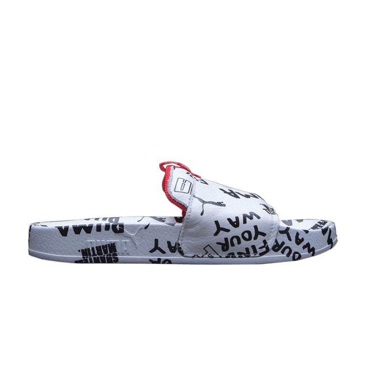 Shantell Martin x Puma Leadcat Graphic Slide Damesandaler Hvit Puma-Hvit Puma-Svart 366803-01