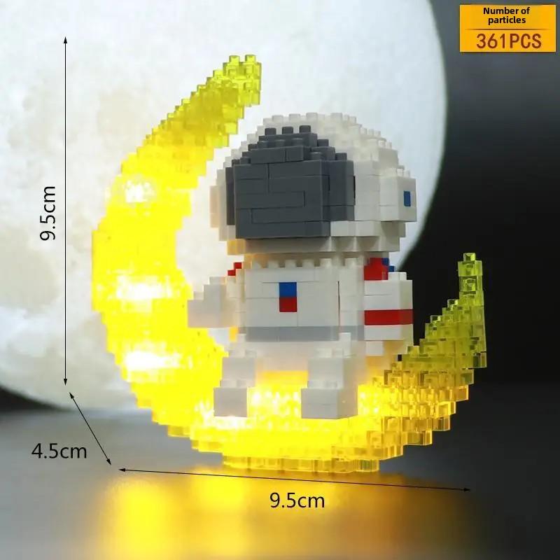 Astronaut Baustein Lit Space Mondsatellit Diamantbaustein Bauspielzeug Geeignet für Kinder