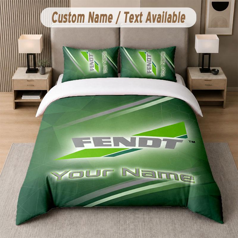 Set Biancheria da Letto Personalizzato Fendt, Stampa Nome Testo 1 Copripiumino più 2 Federe Tessile per la Casa