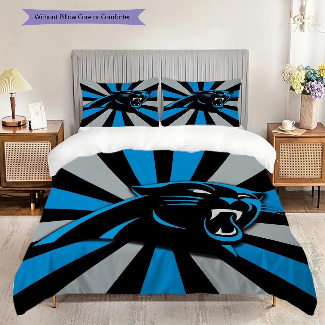 

Carolina Panthers Pattern Bedding Quilt Set Quilt Cover Pillowcase Home Decoration Birthday Gift (1 * duvet cover + 2 * pillowcase, without core) 135x200cm