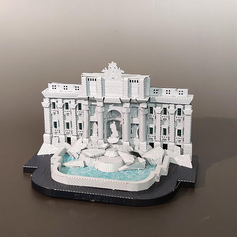 

Trevi Fountain 3D Metal Puzzle: Stainless Steel DIY Model, No Glue Required