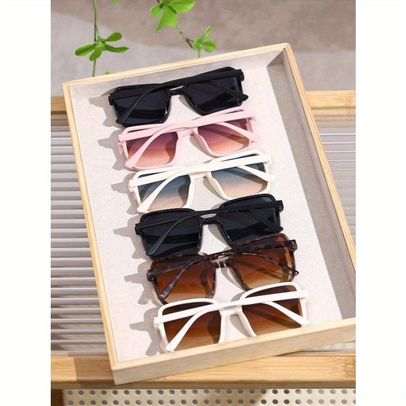 Women Multicolor Square Plastic Oversized Frame Tinted Lens Perfect Personality Lovely Lively Fashion Eyeglasses Combination