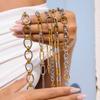 Stainless Steel Two-tone Cuban Bracelet for Women Light Luxury European and American Style Jewelry