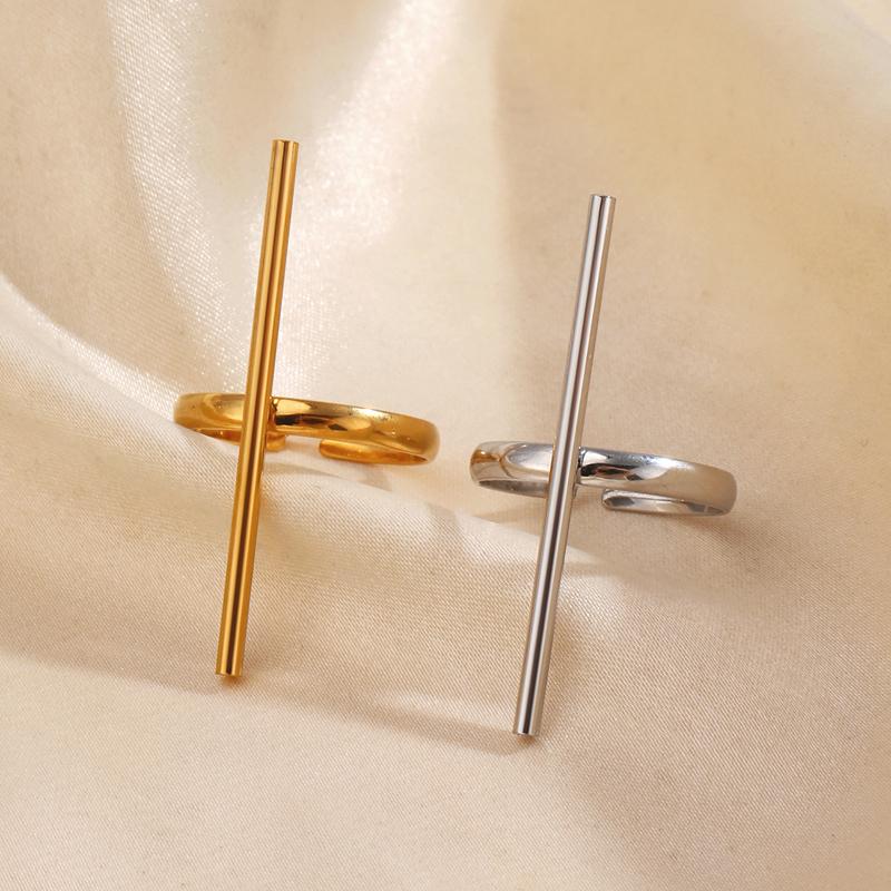Minimalist Stainless Steel Line Open Ring for Women Creative Metal Lines Personality Rings Fashion Party Charms Jewelry Gifts
