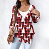 Women's Fashionable Casual Long Sleeved Loose Oversized Printed Top