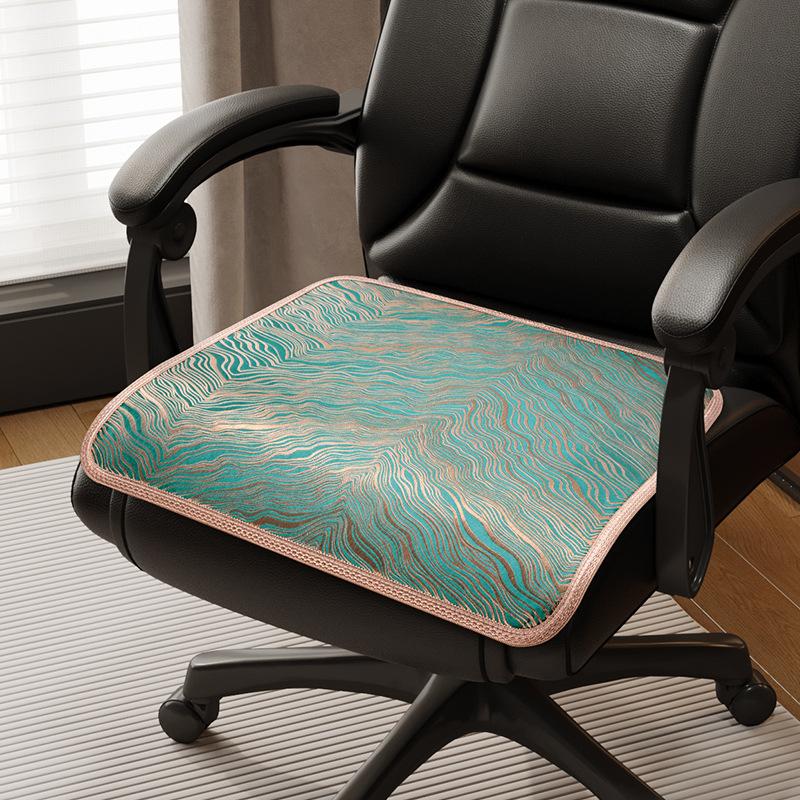 Летняя ледяная шелковая подушка на стул, дышащая, нескользящая, для дома и офиса, охлаждающий коврик, чехол на сиденье, подкладка на стул